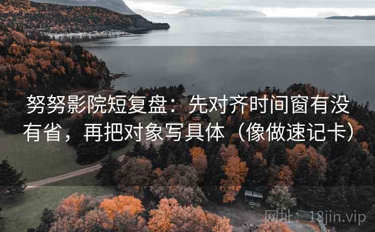 努努影院短复盘：先对齐时间窗有没有省，再把对象写具体（像做速记卡）